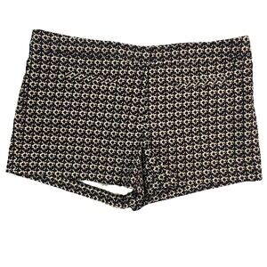 Cynthia Rowley Shorts Abstract Print Pattern Black and Tan Classic Wmn's Size 12